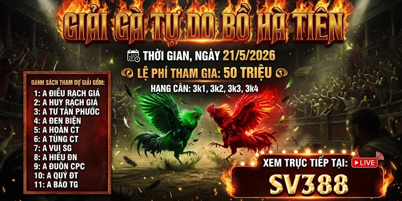 Giải Gà Bồ Hà Tiên Ngày 21/5/2026