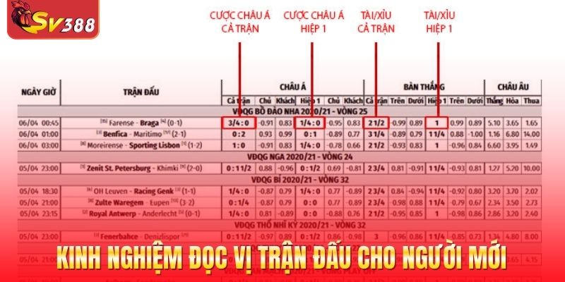 Kinh nghiệm đọc vị trận đấu cho người mới