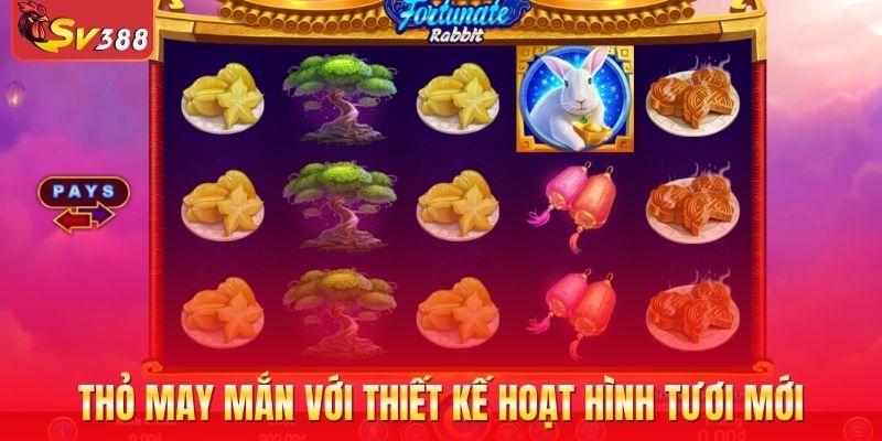 Thỏ may mắn với phong cách hoạt hình tươi sáng