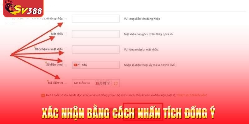 Xác nhận bằng cách nhấn tích đồng ý